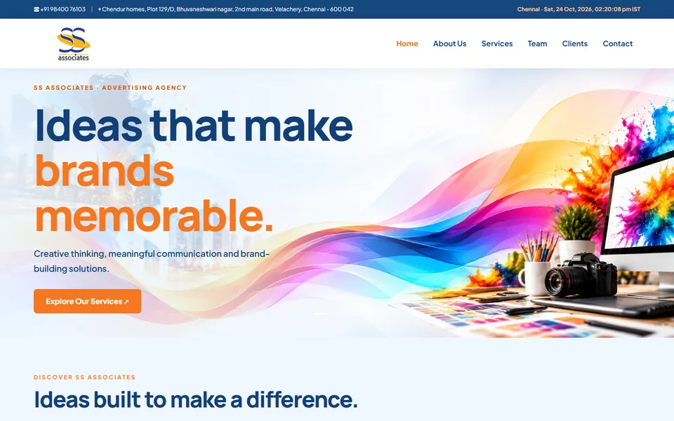 Screenshot of the SS Associates website